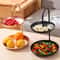 Elegant Two Tier Serving Tray Decorative Wrought Iron Dessert Stand For Home And Parties 2