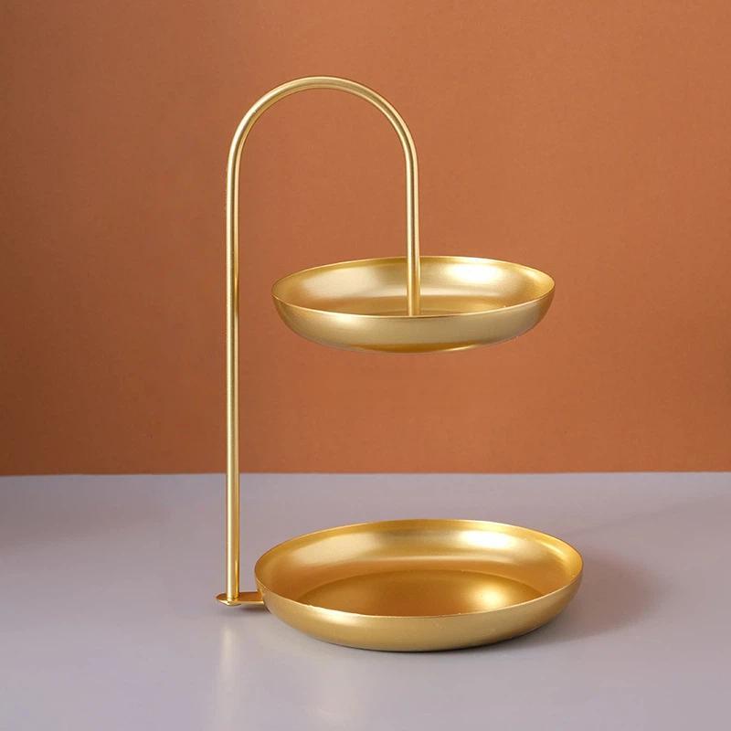 Elegant Two Tier Serving Tray Decorative Wrought Iron Dessert Stand For Home And Parties 5