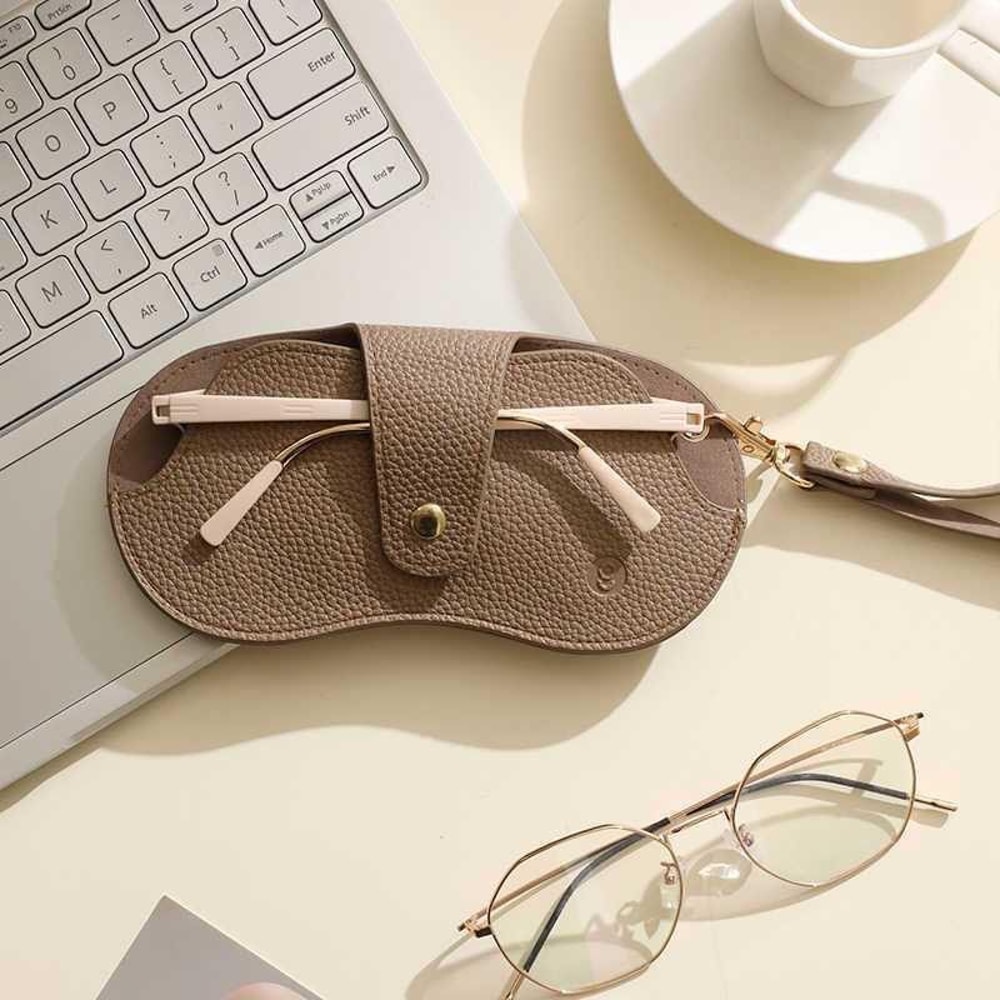 PU Leather Glasses Case With Hanging Strap For Sunglasses Eyewear 2
