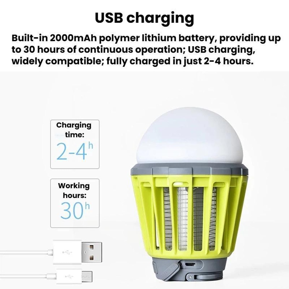 Rechargeable Mosquito Camping Lantern Waterproof USB Hanging Bug Zapper Light 6