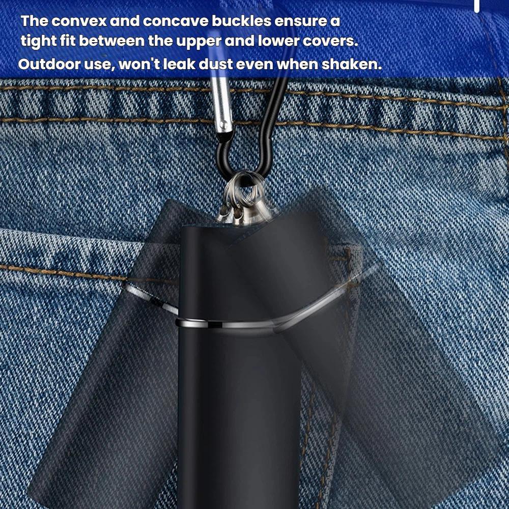 Portable Pocket Ashtray with Slide Drawer Leak-Proof Mini Metal Travel Ashtray