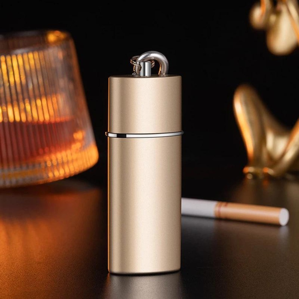 Portable Pocket Ashtray with Slide Drawer Leak-Proof Mini Metal Travel Ashtray