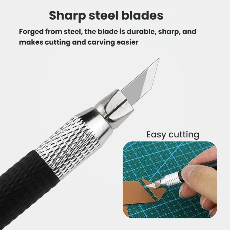 14PCS Rubber Stamp Carving Kit Precision Paper Cutting Knife Set For DIY Crafts Fruit Carving 4