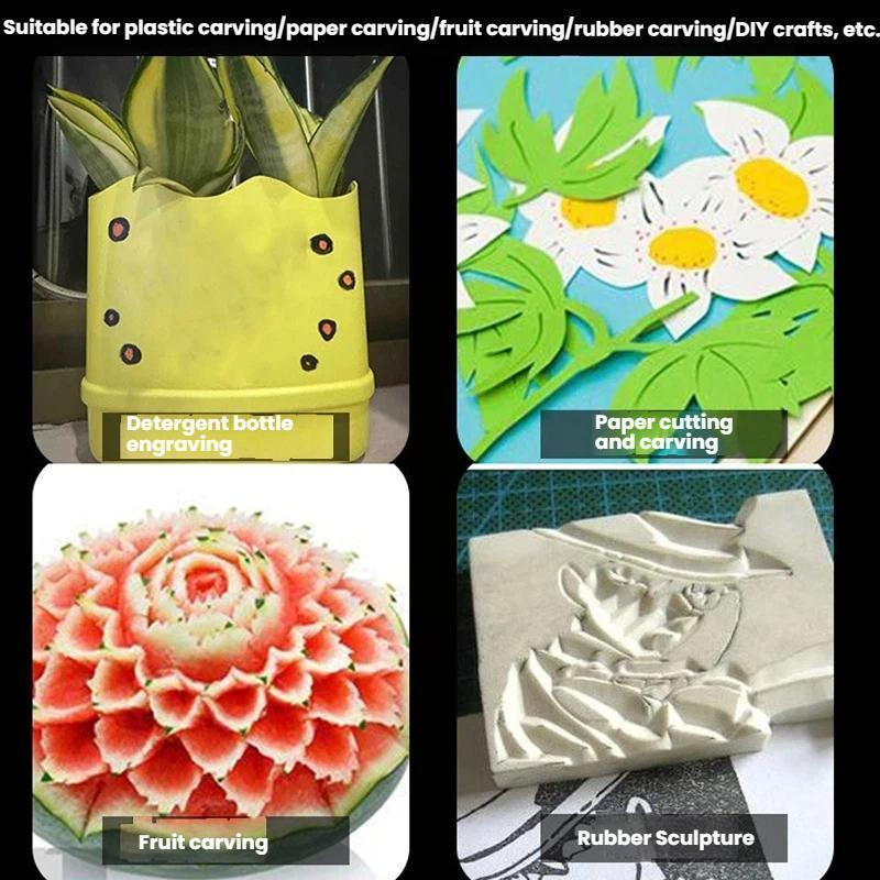 14PCS Rubber Stamp Carving Kit Precision Paper Cutting Knife Set For DIY Crafts Fruit Carving 6