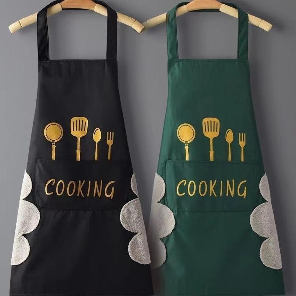 Waterproof Apron With Phone Pocket OilResistant Kitchen Smock 0