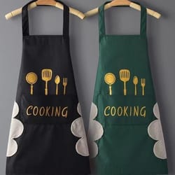 waterproof apron with phone pocket & oil-resistant kitchen smock