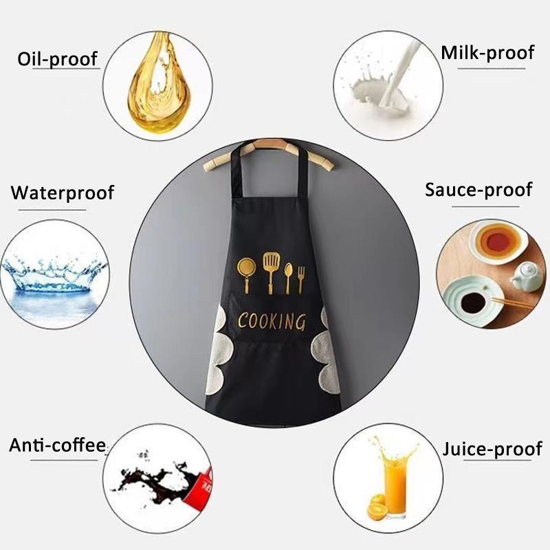 Waterproof Apron With Phone Pocket OilResistant Kitchen Smock 1