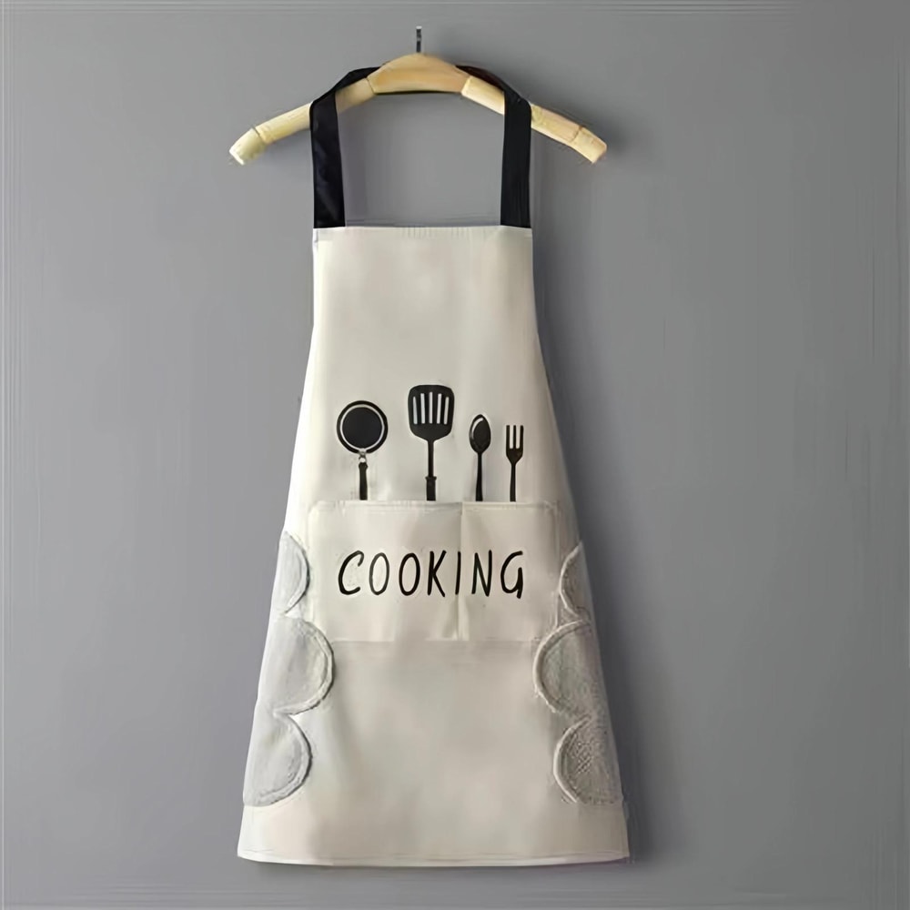 Waterproof Apron With Phone Pocket OilResistant Kitchen Smock 6