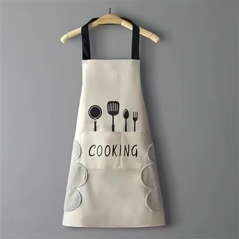 Waterproof Apron With Phone Pocket OilResistant Kitchen Smock 6