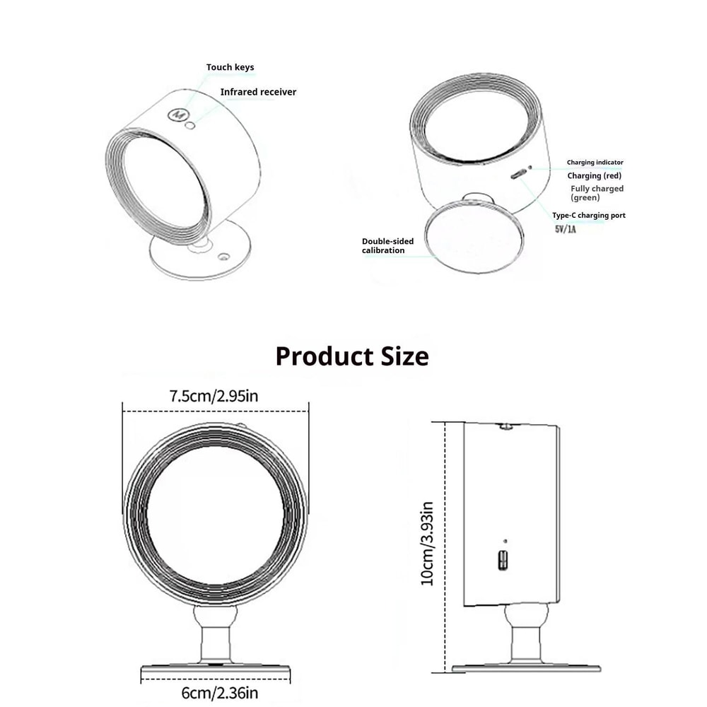 RGB Wall Sconce Smart Touch Control LED Lamp for Bedroom and Living Room