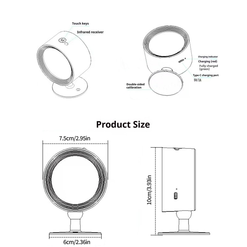 RGB Wall Sconce Smart Touch Control LED Lamp for Bedroom and Living Room