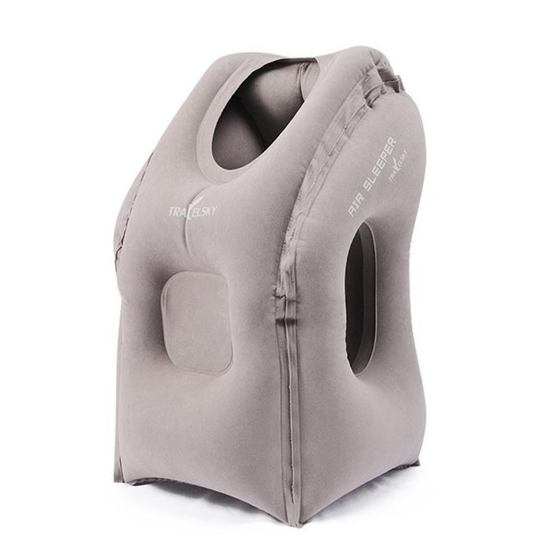 Inflatable Travel Pillow For Airplanes Office Naps Neck Support 0