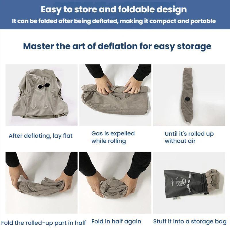 Inflatable Travel Pillow For Airplanes Office Naps Neck Support 2