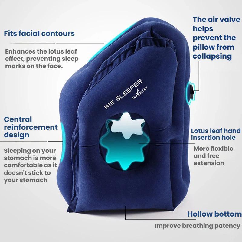 Inflatable Travel Pillow For Airplanes Office Naps Neck Support 4
