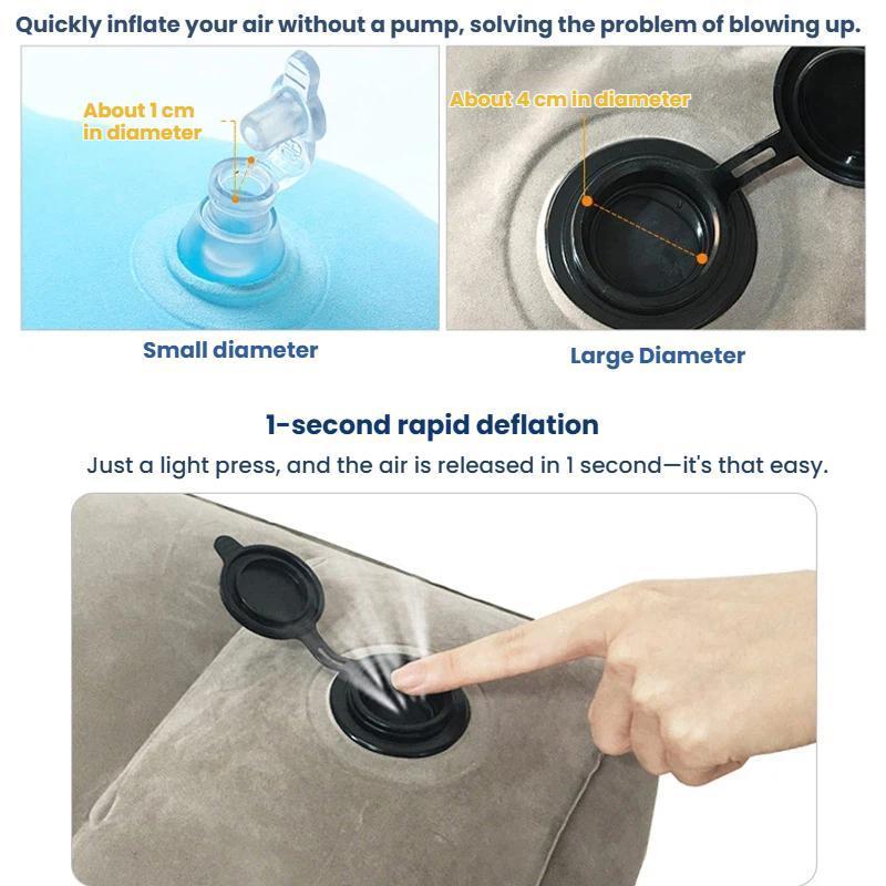 Inflatable Travel Pillow For Airplanes Office Naps Neck Support 11