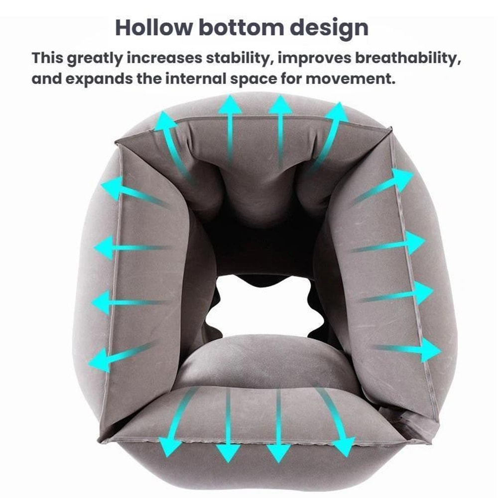 Inflatable Travel Pillow For Airplanes Office Naps Neck Support 7
