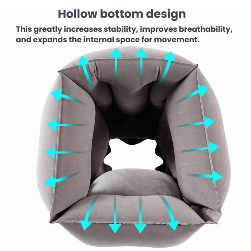 Inflatable Travel Pillow For Airplanes Office Naps Neck Support 7