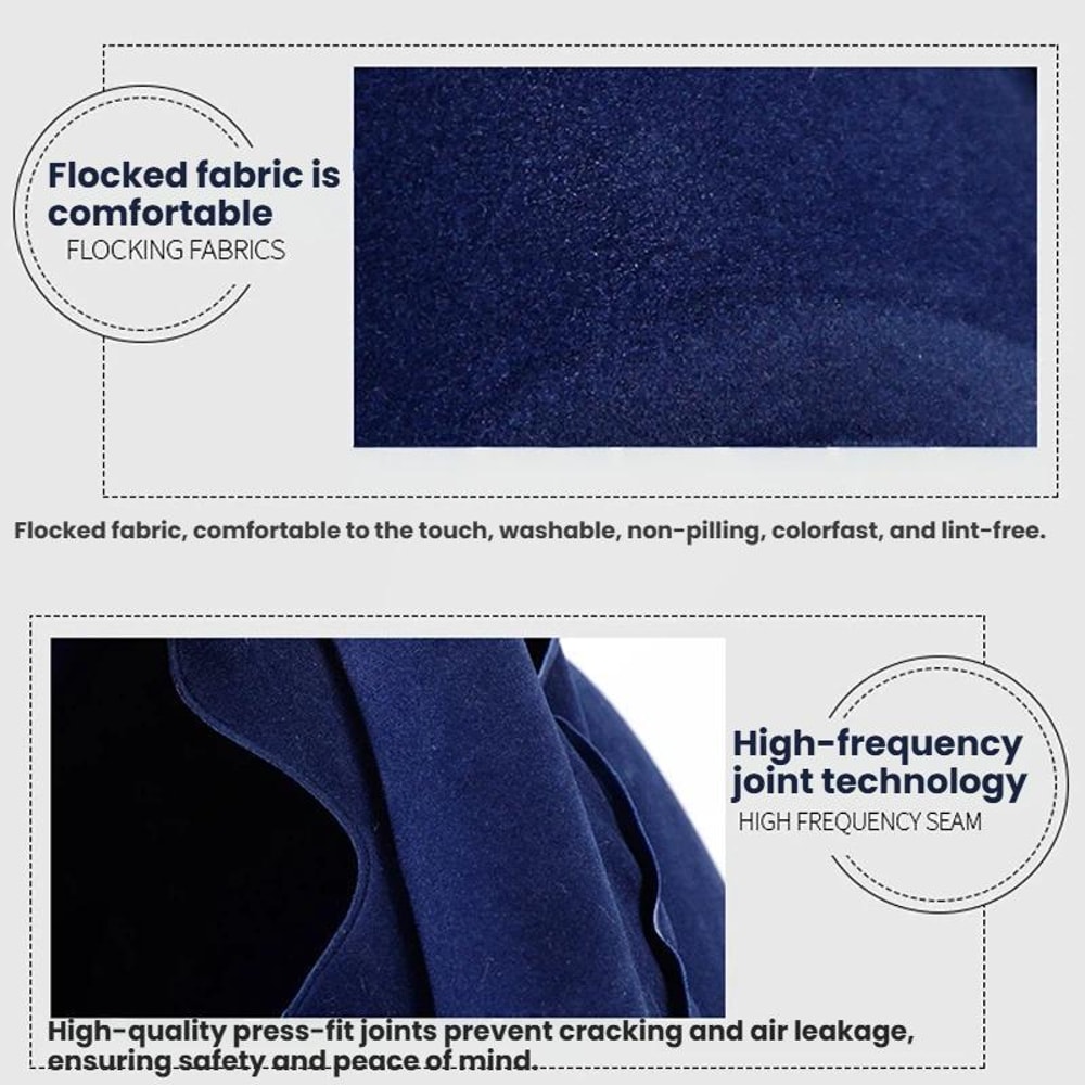 Inflatable Travel Pillow For Airplanes Office Naps Neck Support 8
