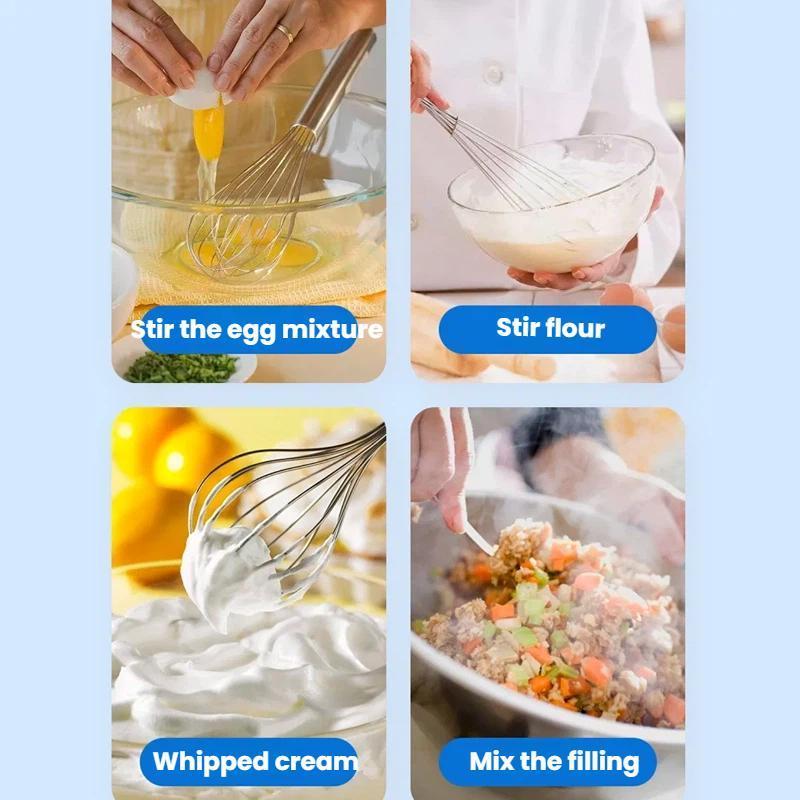 Stainless Steel Hand Mixer Whisk Attachments for Donlim & Hauswirt Electric Mixers