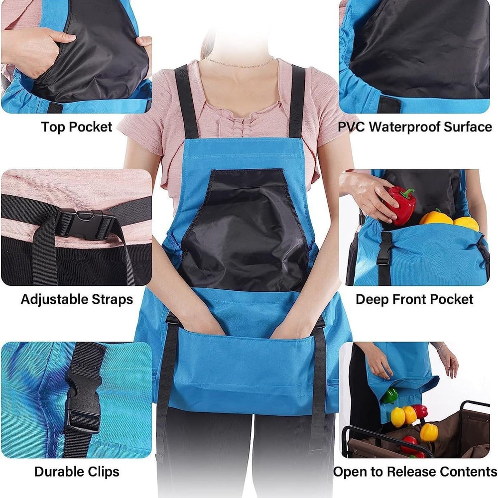 Waterproof Gardening Harvest Apron With Quick Release Pocket For Fruit Picking And Yard Work 1