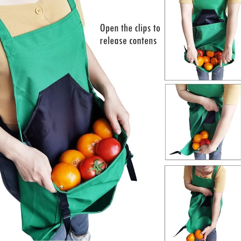 Waterproof Gardening Harvest Apron With Quick Release Pocket For Fruit Picking And Yard Work 2