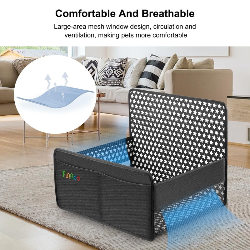 Waterproof Dog Car Seat Foldable Pet Travel Basket with Safety Leash