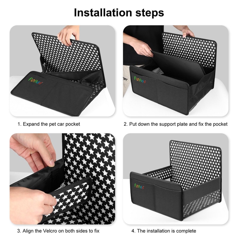 Waterproof Dog Car Seat Foldable Pet Travel Basket with Safety Leash