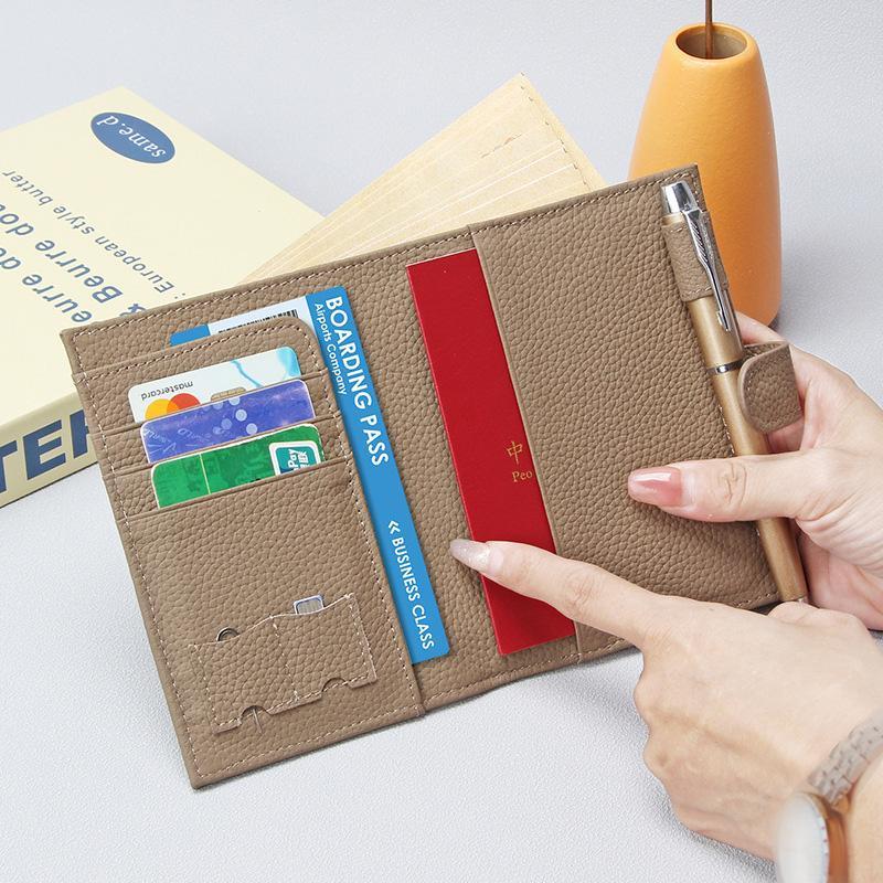 RFID Passport Holder Leather Travel Wallet With Card Slots And Zipper Pocket 1