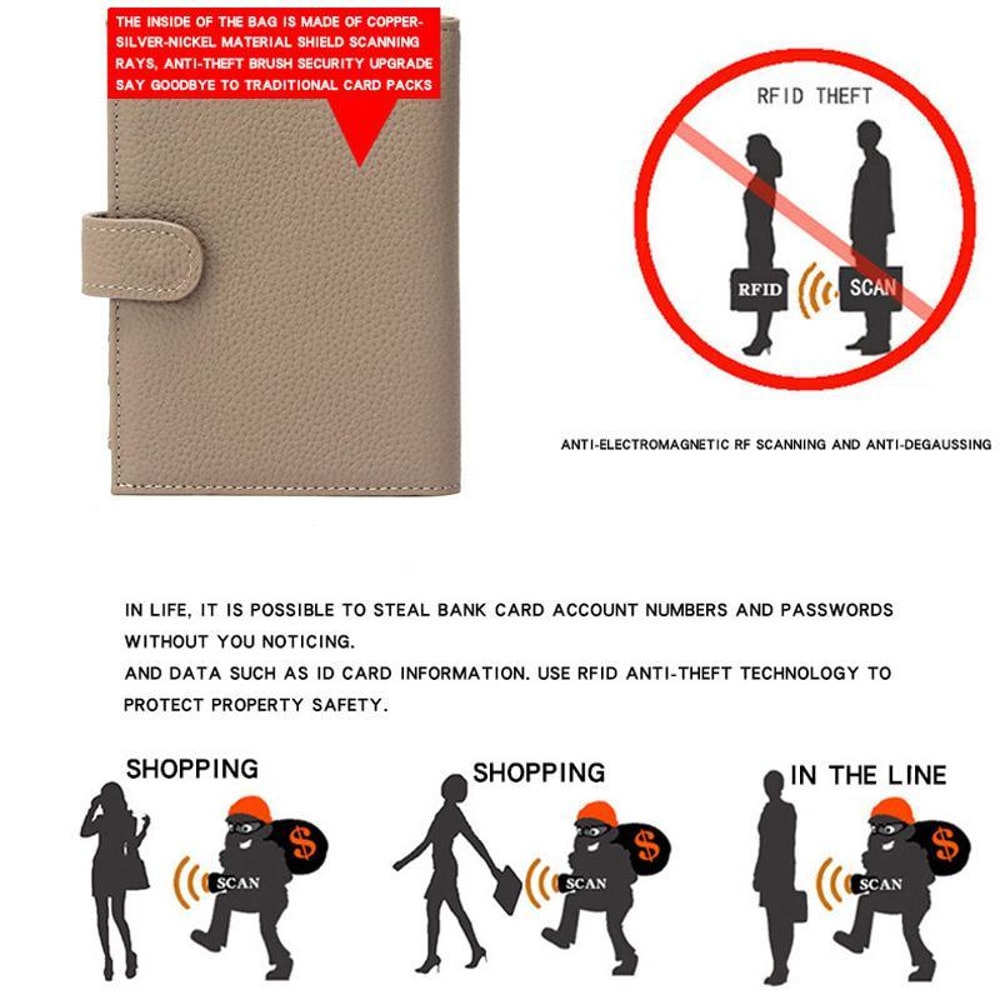 RFID Passport Holder Leather Travel Wallet With Card Slots And Zipper Pocket 3