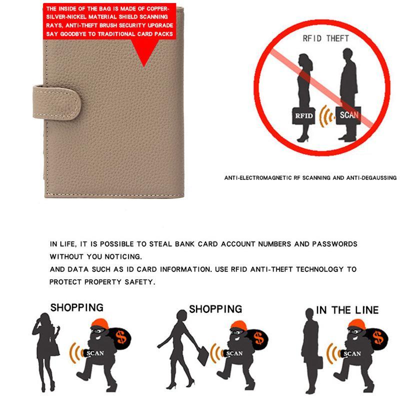 RFID Passport Holder Leather Travel Wallet With Card Slots And Zipper Pocket 3