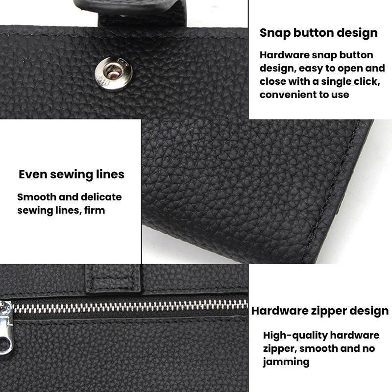 RFID Passport Holder Leather Travel Wallet With Card Slots And Zipper Pocket 5