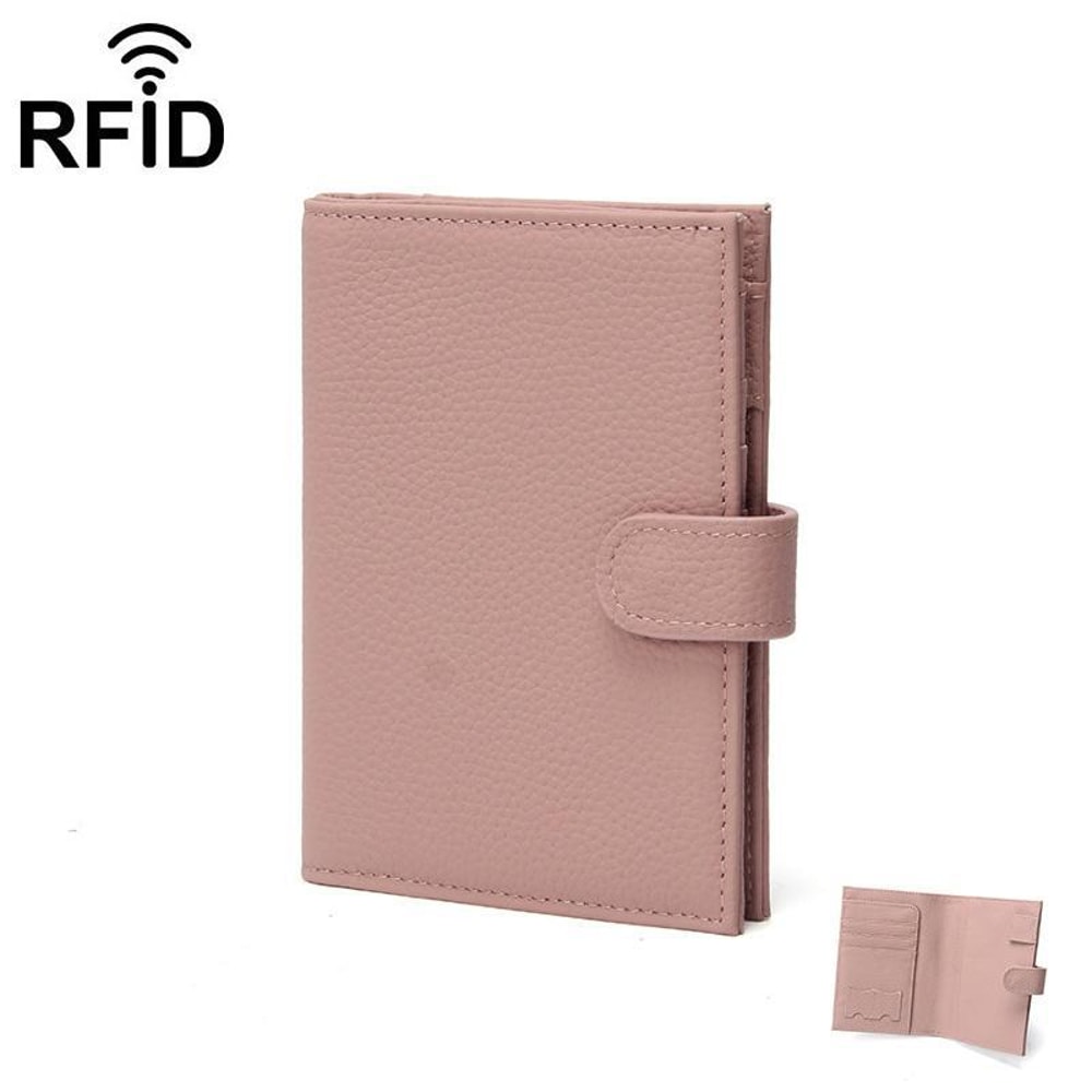 RFID Passport Holder Leather Travel Wallet With Card Slots And Zipper Pocket 7