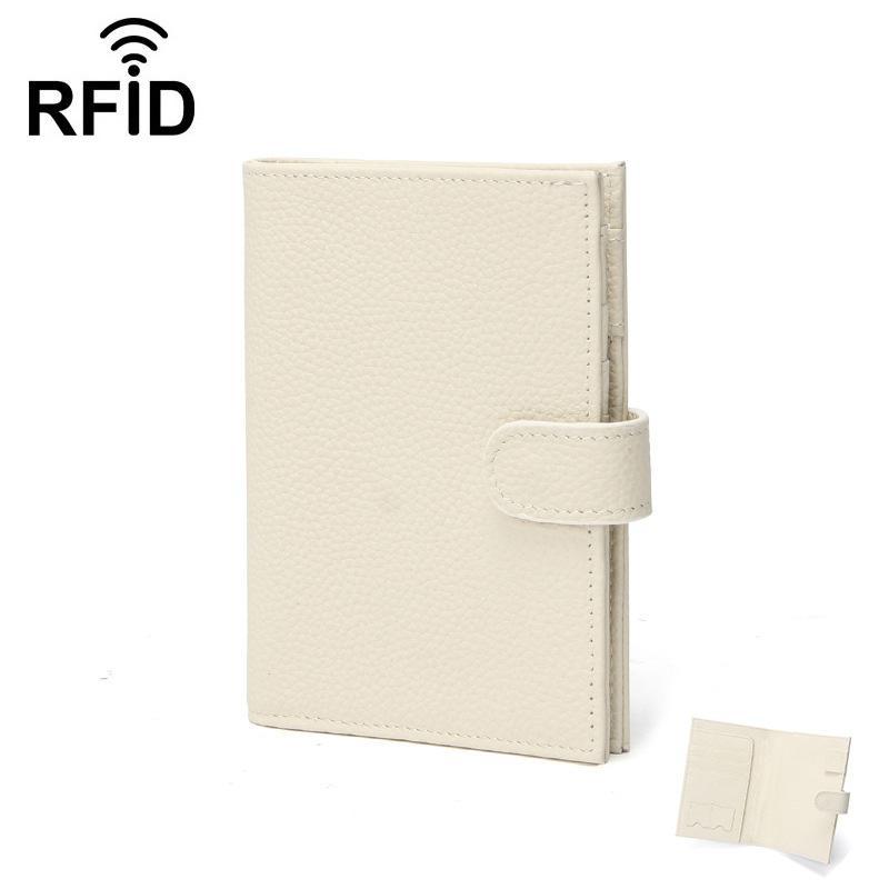RFID Passport Holder Leather Travel Wallet With Card Slots And Zipper Pocket 9