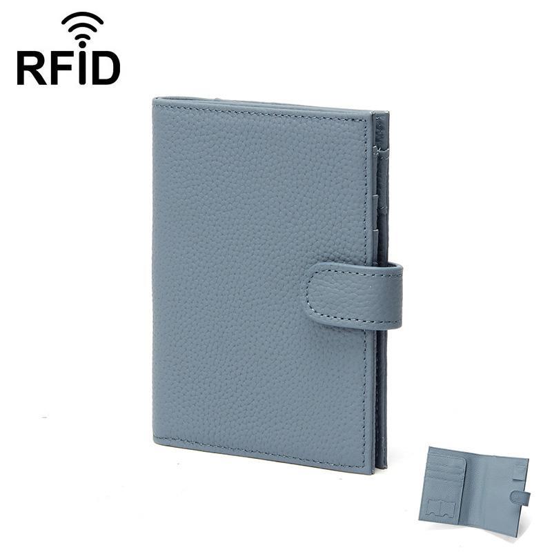 RFID Passport Holder Leather Travel Wallet With Card Slots And Zipper Pocket 10