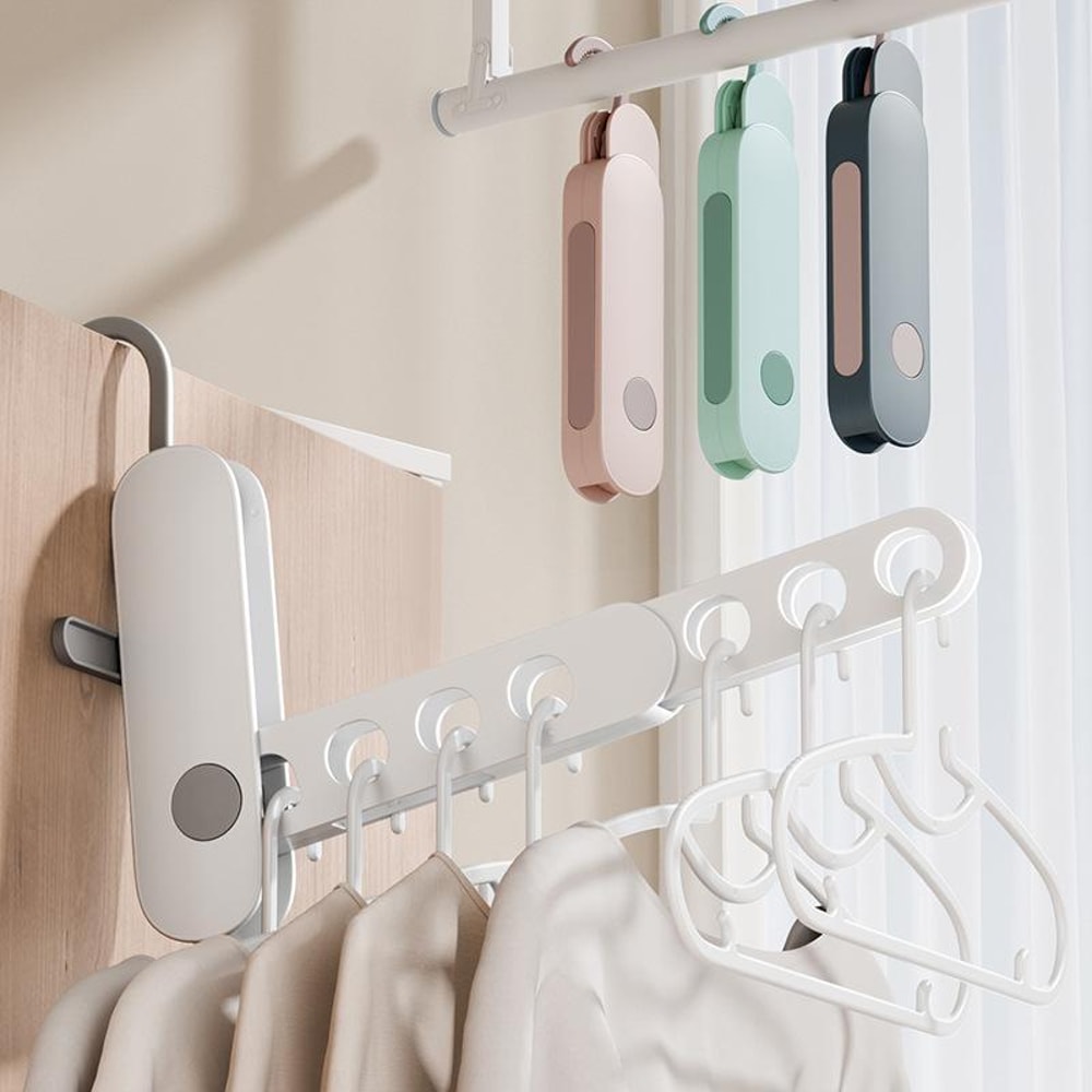Portable Foldable Clothes Drying Rack With 7Hole Rotating Travel Hanger 1