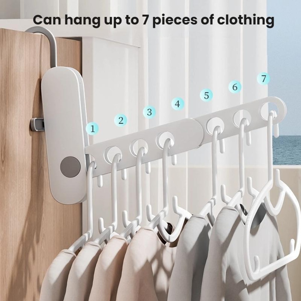 Portable Foldable Clothes Drying Rack With 7Hole Rotating Travel Hanger 5
