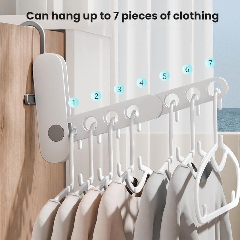 Portable Foldable Clothes Drying Rack With 7Hole Rotating Travel Hanger 5