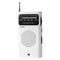 Portable AM FM Radio Pocket Receiver with Built-In Speaker and Headphone Jack
