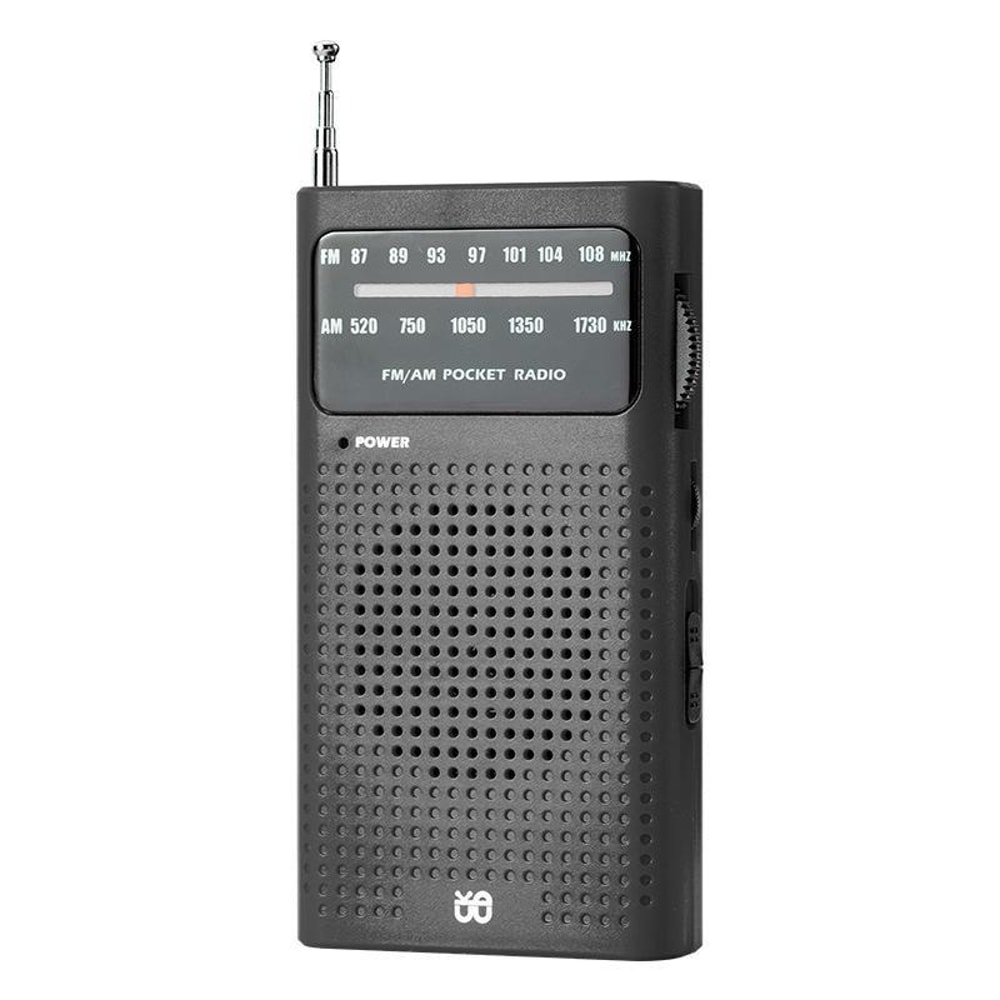 Portable AM FM Radio Pocket Receiver with Built-In Speaker and Headphone Jack