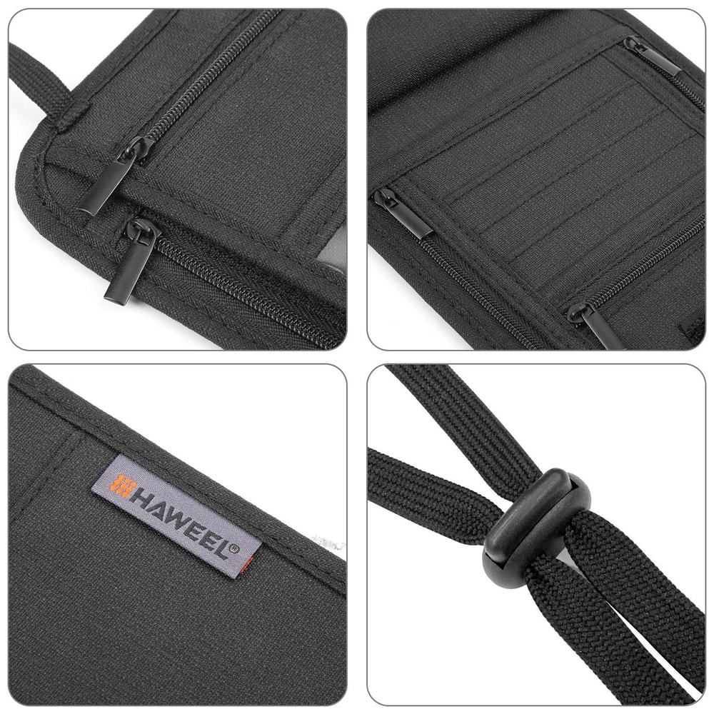 RFID Travel Neck Wallet Passport Holder With Hidden Document Organizer 3