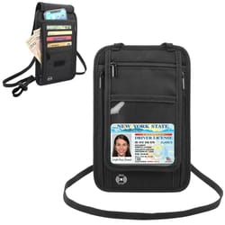 rfid travel neck wallet passport holder with hidden document organizer