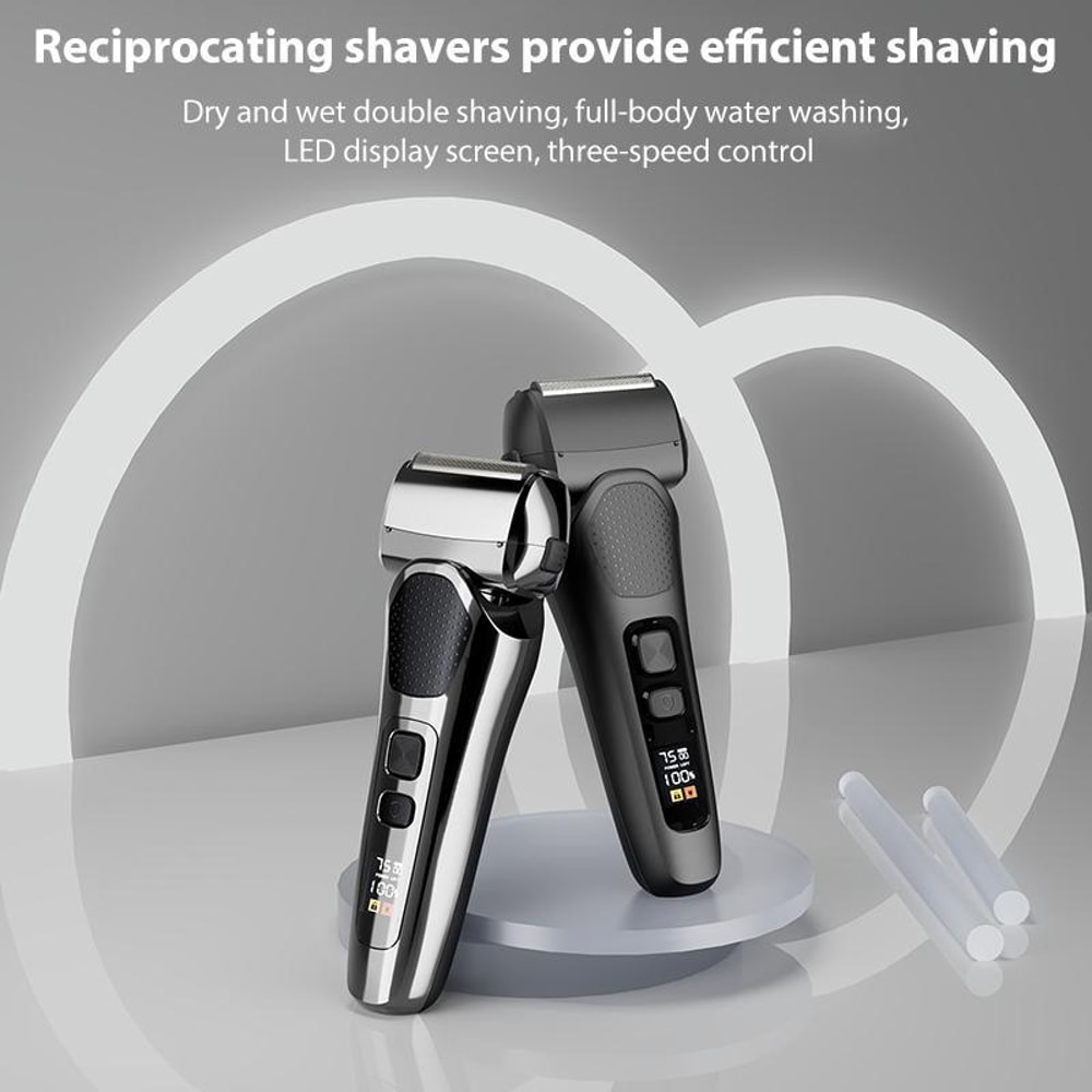 Electric Shaver For Men With LED Display IPX7 Waterproof USB Fast Charging 1