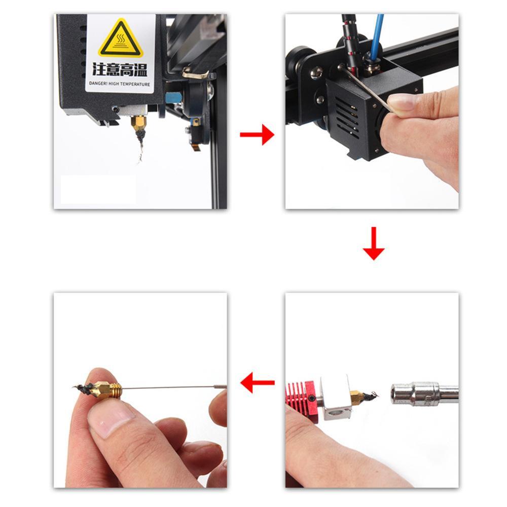 Precision 3D Printer Nozzle Cleaning Kit 10PCS Stainless Steel Nozzle Cleaning Needles Set 4