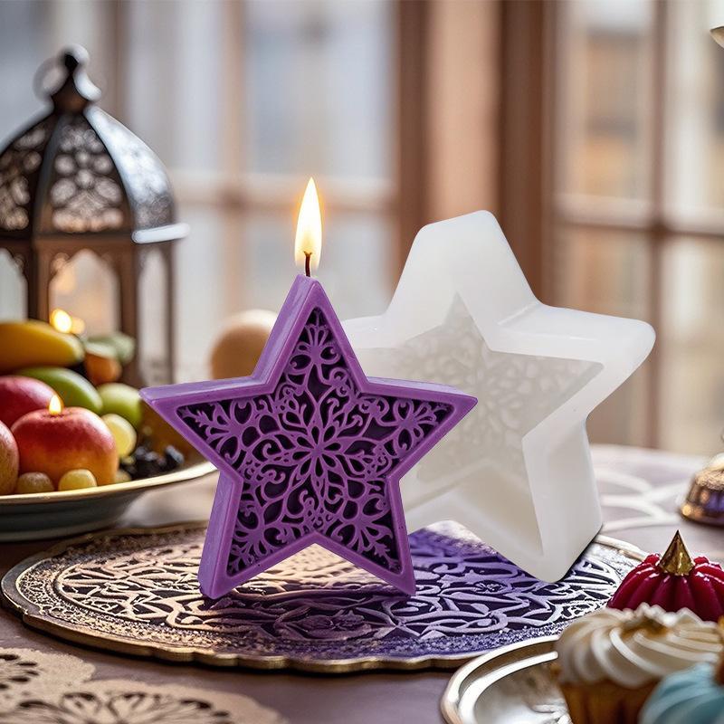 Moon Star Silicone Candle Mold For DIY Aromatherapy Candles Soap Plaster Crafts 4