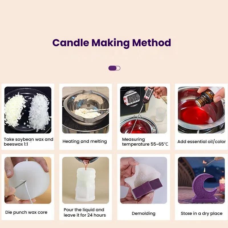 Moon Star Silicone Candle Mold For DIY Aromatherapy Candles Soap Plaster Crafts 7