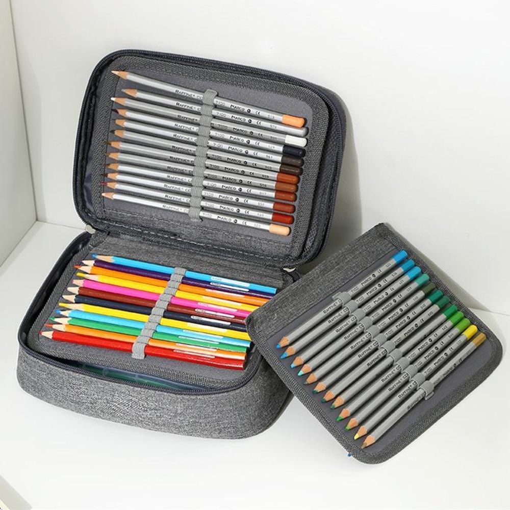 72 Slot Colored Pencil Case Portable Artist Pencil Organizer With Durable Oxford Storage 2