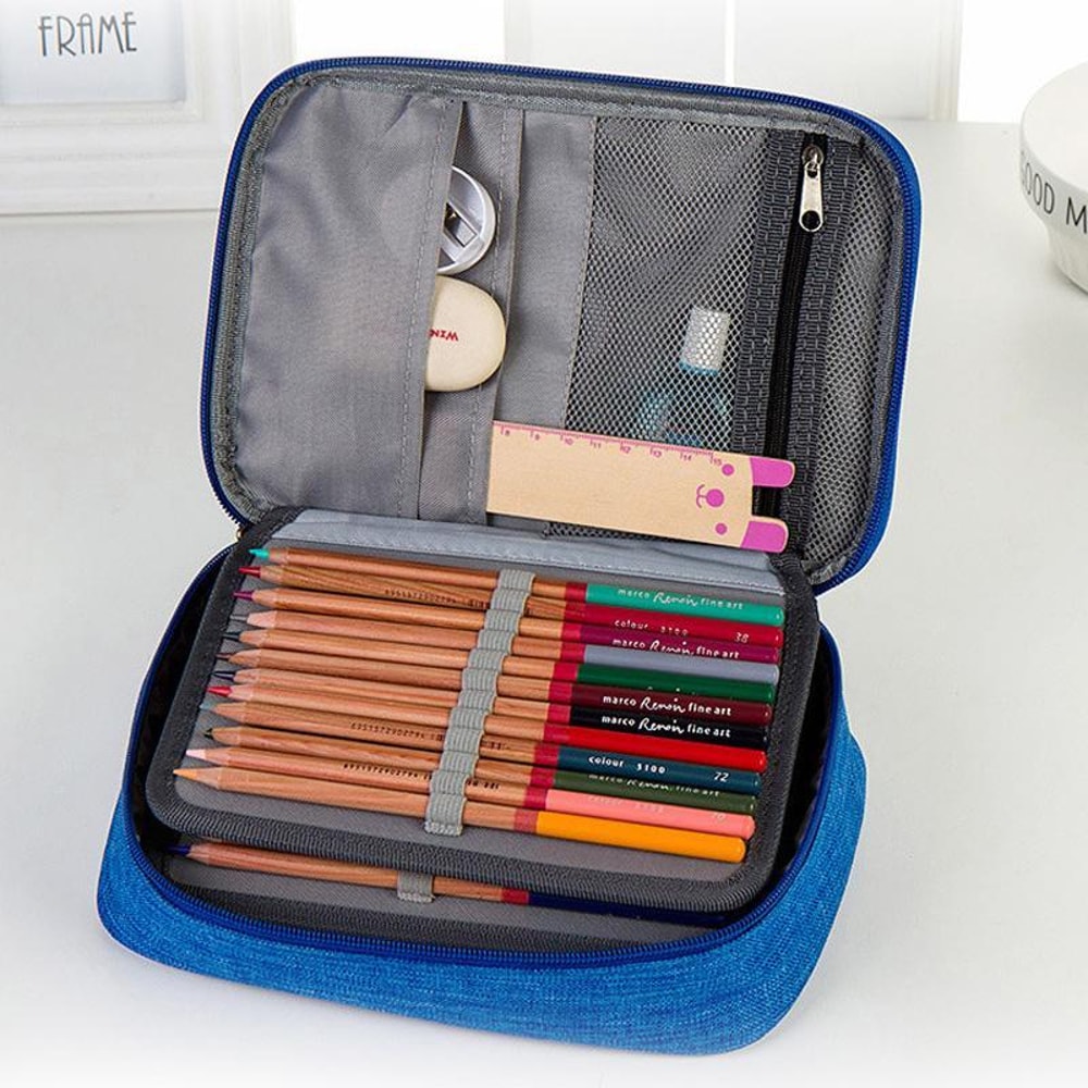 72 Slot Colored Pencil Case Portable Artist Pencil Organizer With Durable Oxford Storage 3