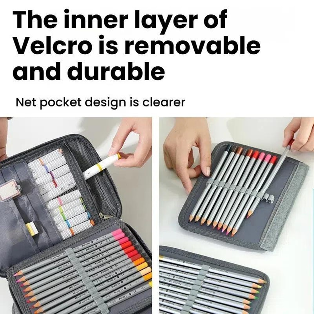 72 Slot Colored Pencil Case Portable Artist Pencil Organizer With Durable Oxford Storage 5