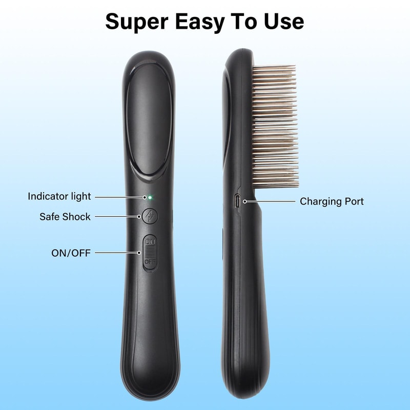 Electronic Pet Flea Comb For Dogs Cats Rechargeable Tick And Lice Removal Brush 5