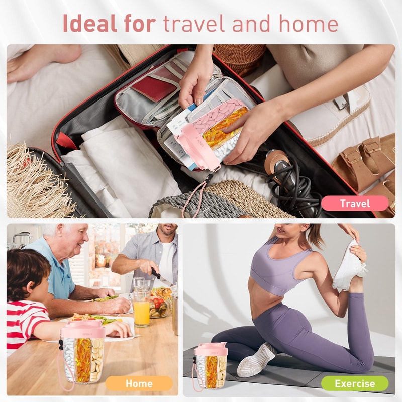 Portable Pill Organizer Cup With 7 Compartments Moisture Proof Medicine Storage Case 6